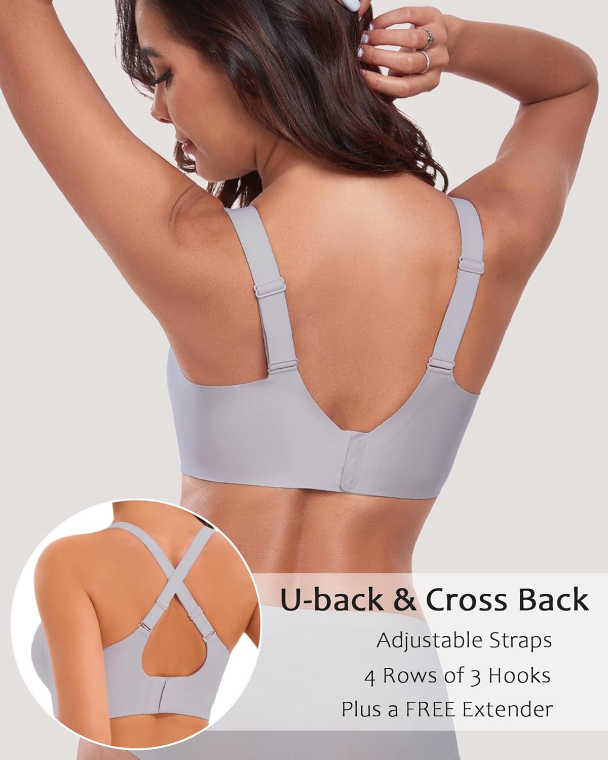 Vinfact Wireless Bras for Women No Underwire Scalloped Comfortable Push Up Supportive T-Shirt Bra Everyday Bra - Image 4