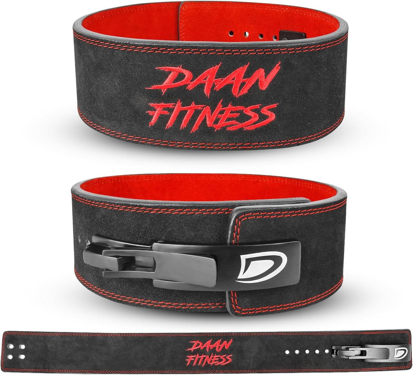 DAAN MMA Weightlifting Lever Belt for adults Black 10mm Thick, 4inch wide Lower Back Support