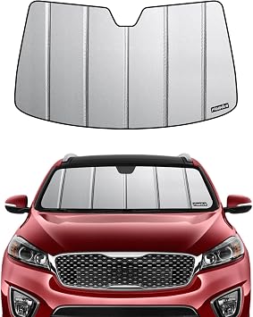 Pigenius Windshield Sunshade for Kia Sorento 2016-2020 UM Body, Premium Grey Leather Finish