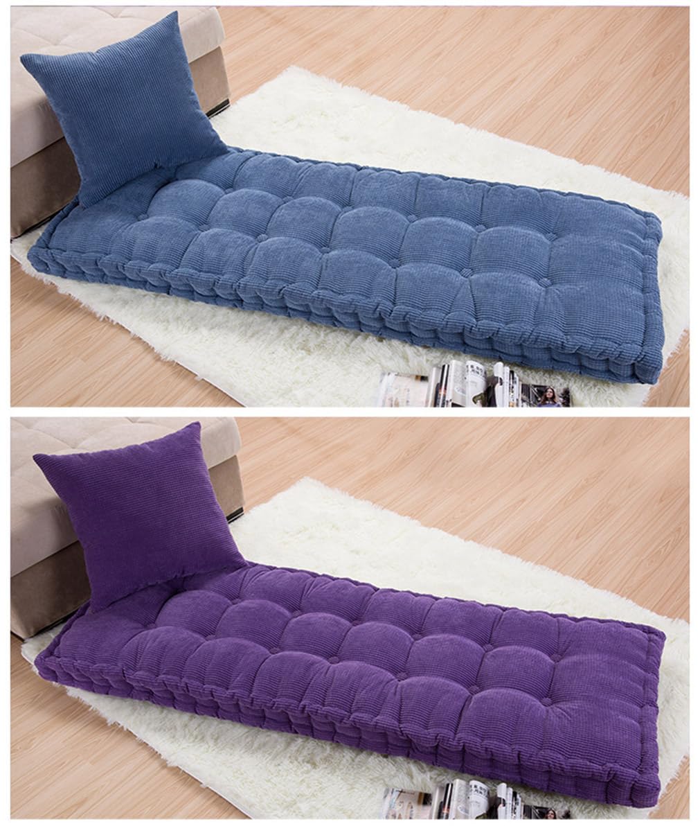 Cuscino in velluto spesso per panchina a 2/3 posti, 8 cm, per casa, pavimento, terrazza, altalena, sedia a dondolo, 110 x 30 cm, giallo decorazione per esterni