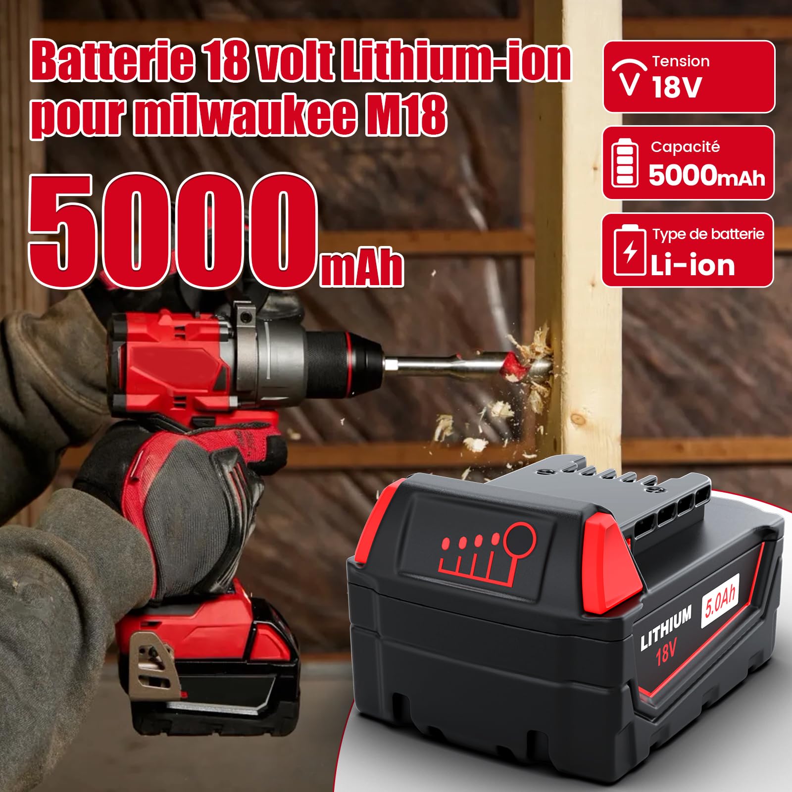 2 Stück 18V Akku für Makita, ASUNCELL 5Ah Li-Ion Ersatzakku BL1860 mit