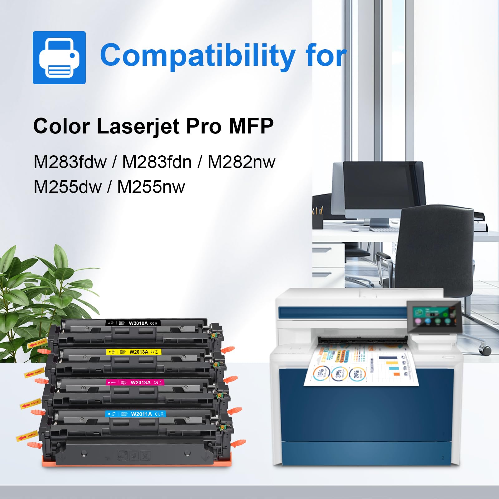 MYCARTRIDGE 207A kompatybilny dla 207A 207X color laserjet pro mfp m283fdw m255dw m282nw W2210A W2212A W2213A W2213A Czarny Cyan Yellow Magenta 4-Pack