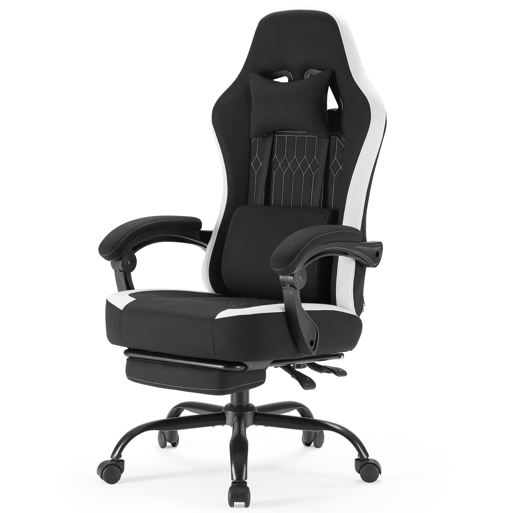 NEWBULIG Gaming Desk Chair - High Back Computer Office Chair with Footrest and Headrest, Comfy Ergonomic Lumbar Support with Linkage Armrests, Height