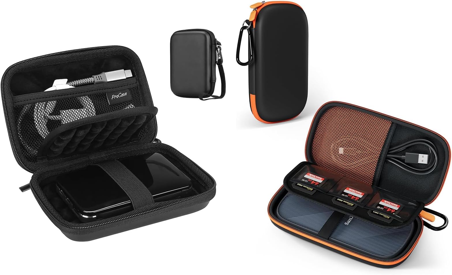 Hard Drive Case for Canvio Basics Western Digital WD Bundle with Hard Carrying Case for 2025 SanDisk Extreme Pro Portable SSD