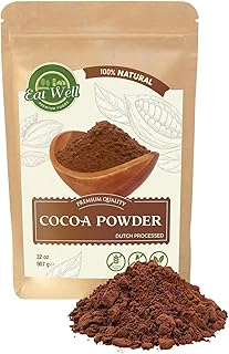 Eat Well Premium Unsweetened Cacao Powder - 32 oz | Dutch Processed Cocoa Powder | Pure Dark Chocolate Powder for Baking &...