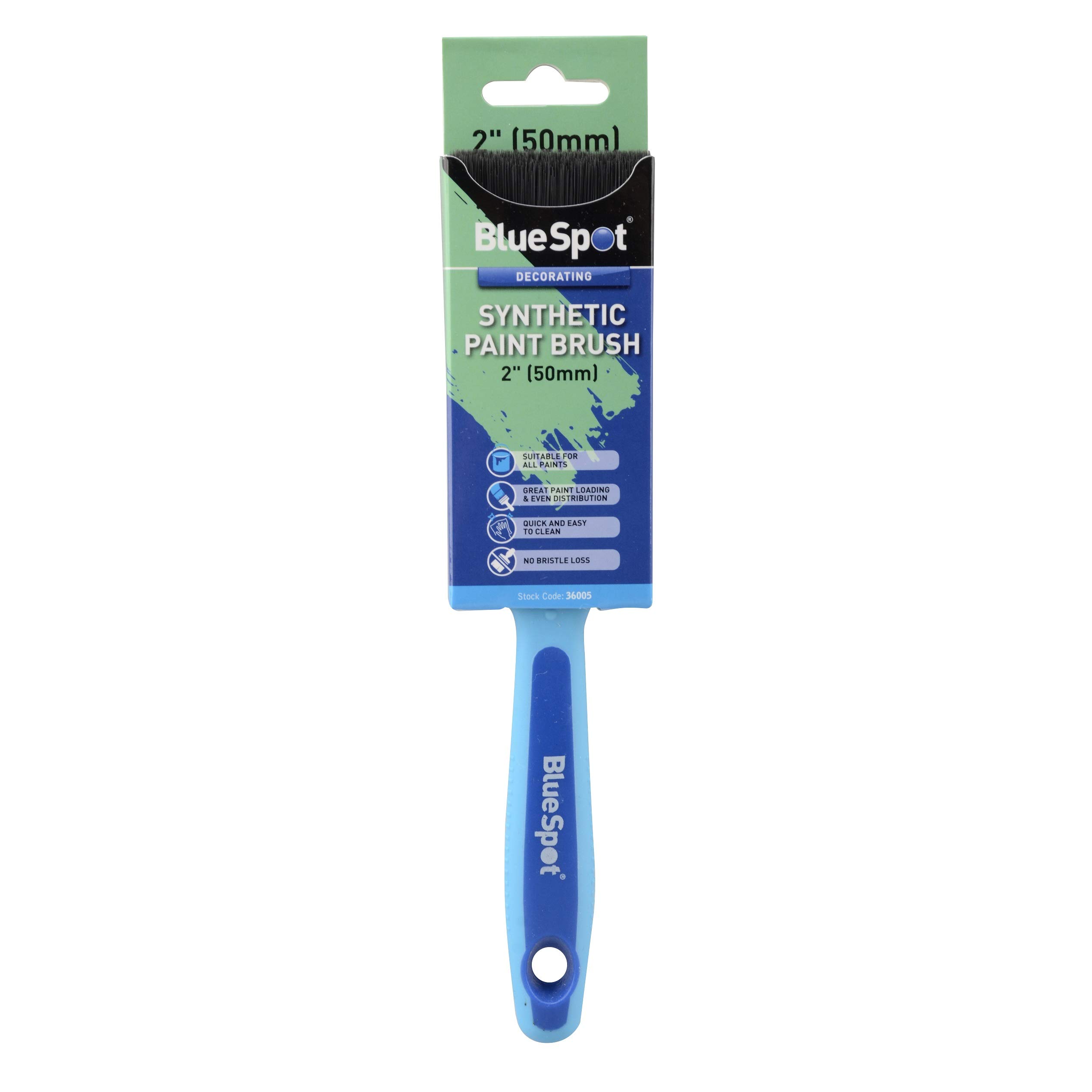 BlueSpot - 2"" (50mm) Synthetic Paint Brush with Soft Grip Handle