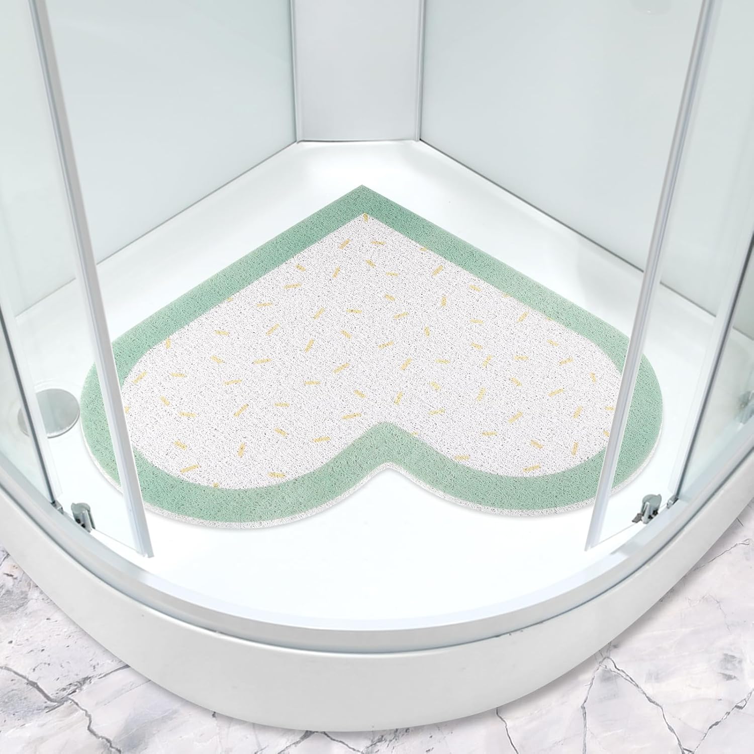 Corner Shower Mat 60 x 60 cm Non Slip Anti Mould Sector Loofah Bath Mat