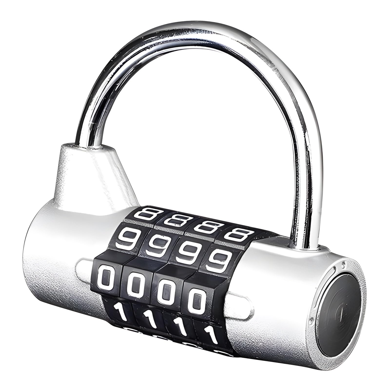 Combination Lock, Padlock, Locker Locks, Zinc Alloy, Rust-Resistant, for Securing Helmets, Bike Baskets, and Cabinet Doors(Silver,Small)