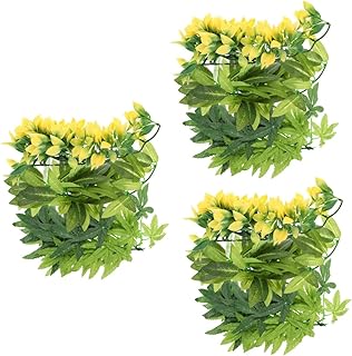 iplusmile 9 Pçs Caixa De Escalada Para Animais De Estimação Rattan Lagarto Plantas De Terrário Para Animais De Estimação Tanque De Lagarto Habitats De Répteis Realistas Plantas Falsas