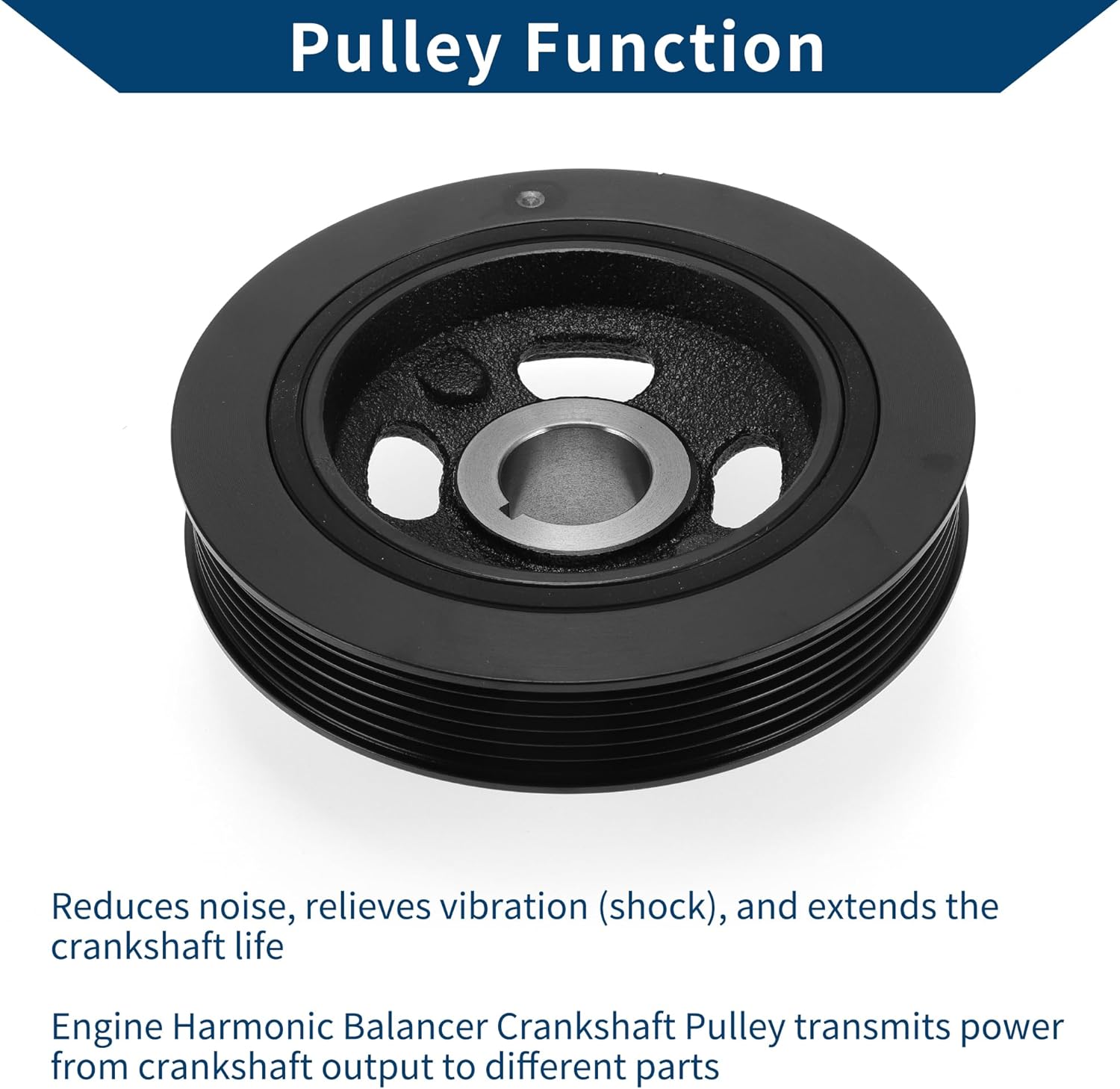 No.2312425000 Engine Harmonic Balancer Crankshaft Pulley for Dodge Journey 2009-2020 Harmonic Balancer Pulley Crank Pulley 6 Groove Durable