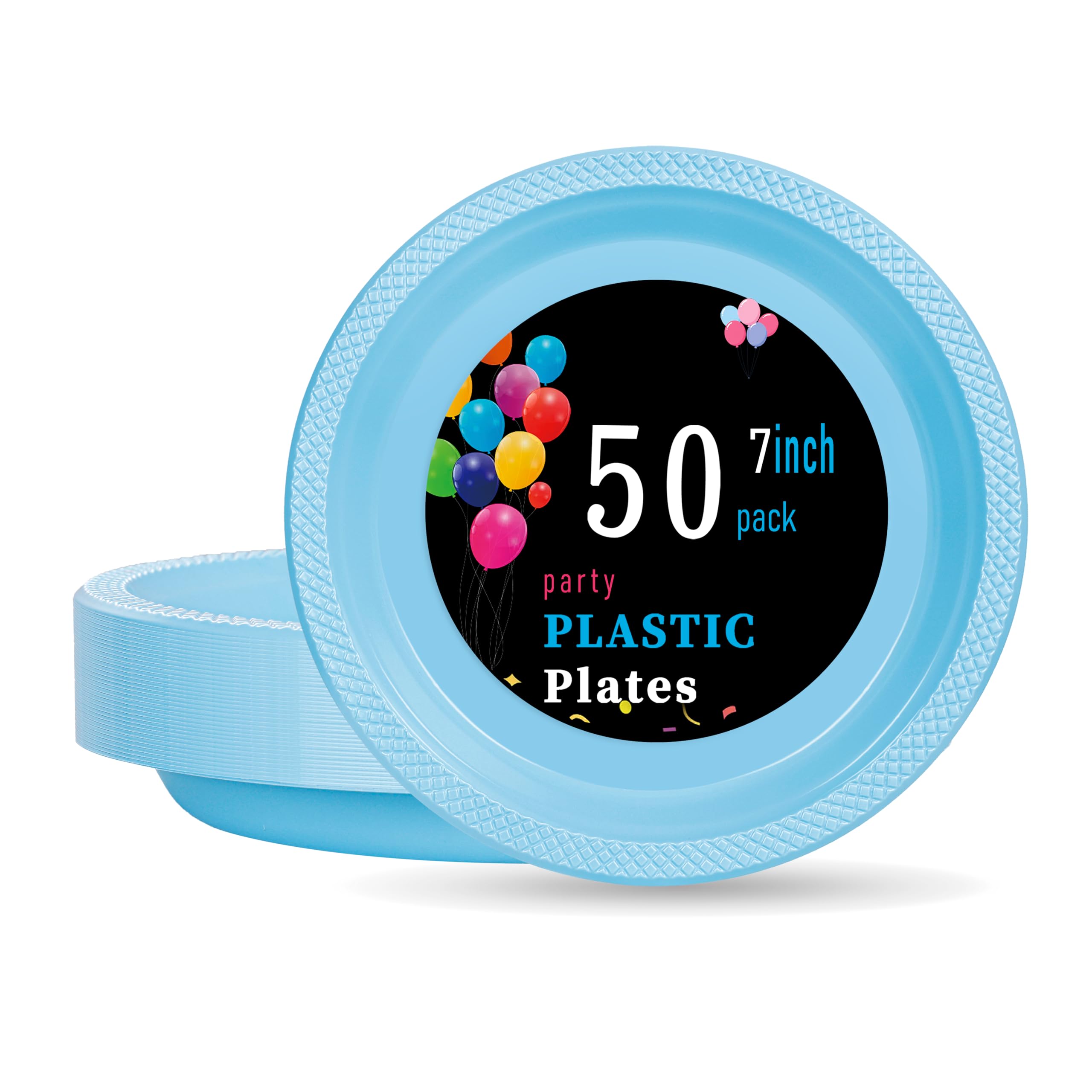 Photo 1 of WELLIFE 10" Plastic Plates, 50 Count