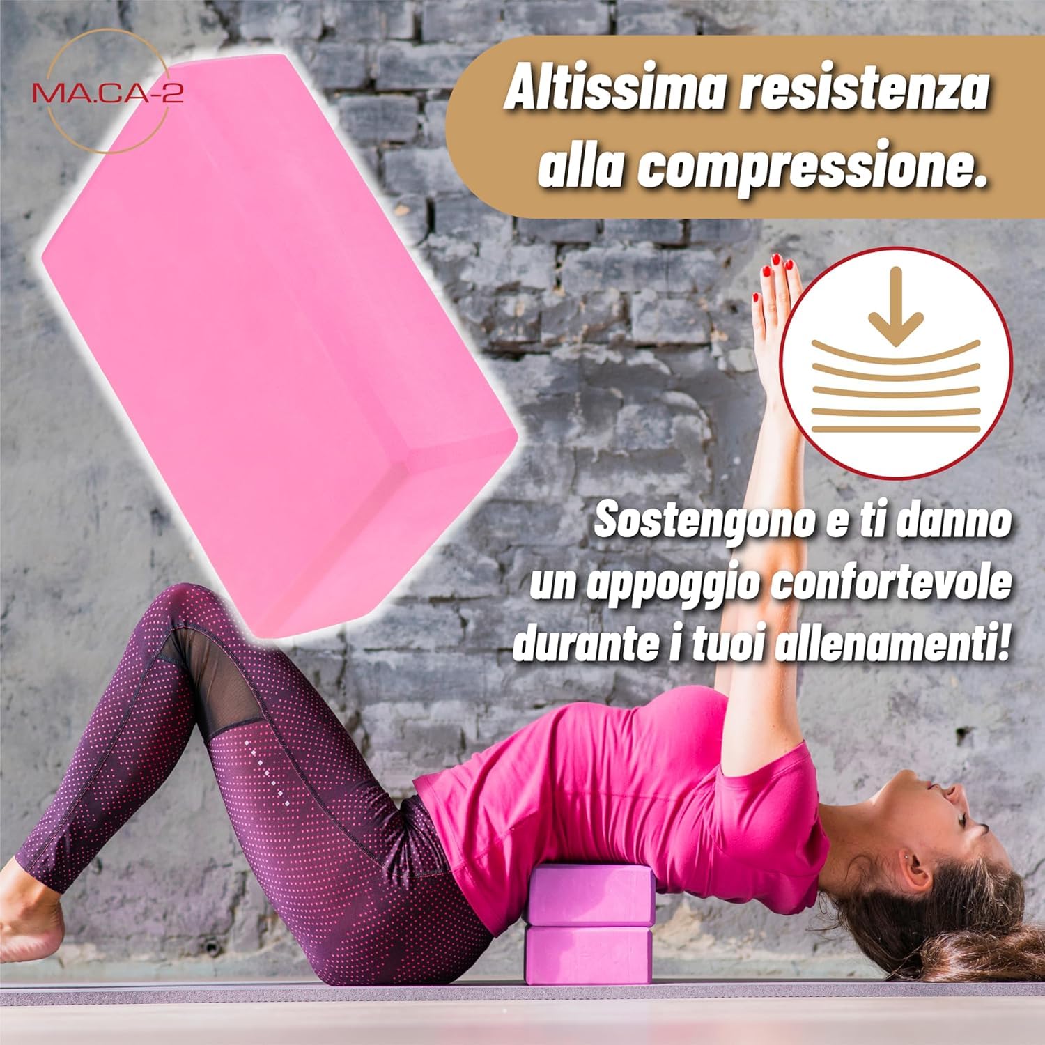 Set di mattoncini Yoga in schiuma EVA, leggeri e resistenti, antiscivolo, ideali per Pilates, stretching, meditazione e riabilitazione, Facili da pulire, adatti a principianti e avanzati BLU