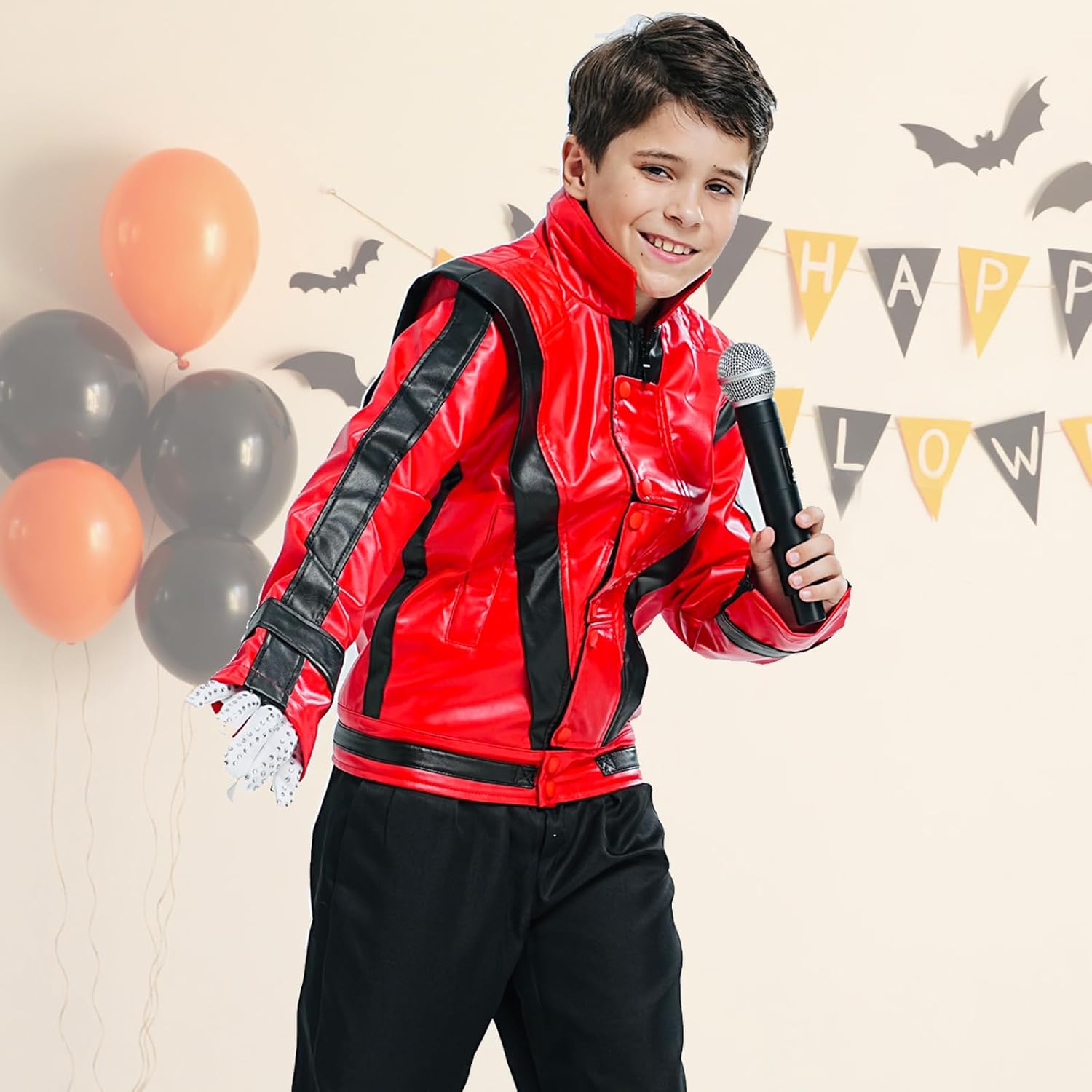 Red and Black Leather Jacket Cosplay PU Coat - Image 3