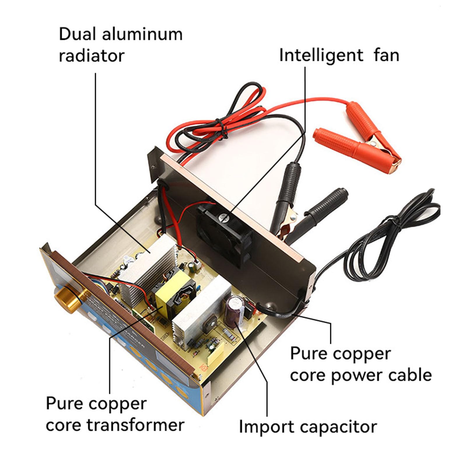 Cryfokt Manutentore della Batteria, Caricatore Batteria per Auto 400 w Multipli per la Barca per Falciatrice per Moto per Veicoli (Spina europea)