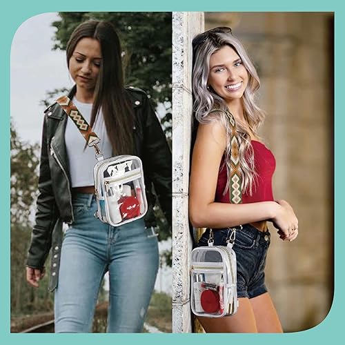 Miniatura 2 de Bolso cruzado aprobado por estadios para mujer, bolsa transparente para estadios para eventos deportivos, conciertos