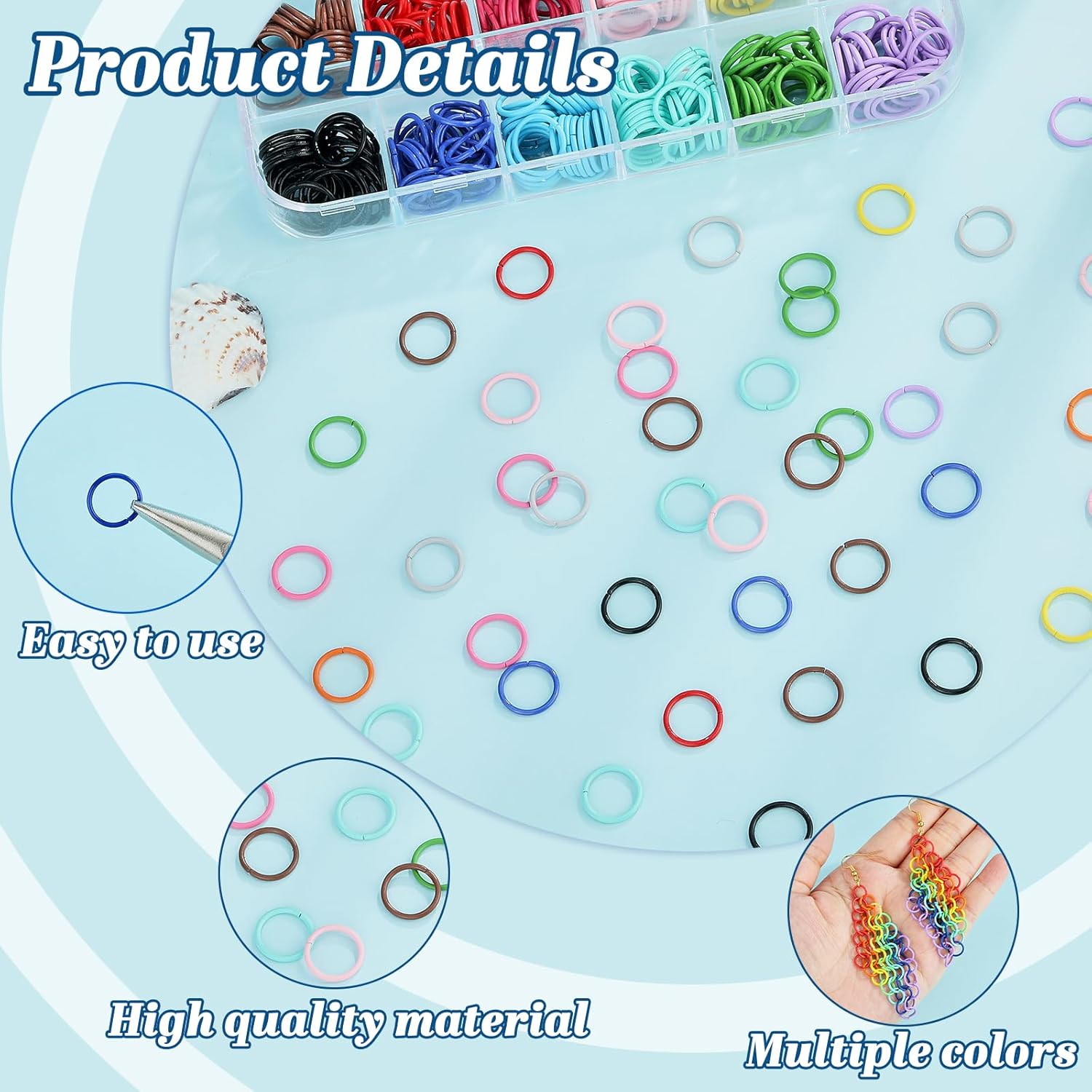 540Pcs 8mm Colored Iron Jump Rings for Jewelry Making Chainmail Rings for Keychain Necklaces Bracelet Earring Crafts DIY - Image 4