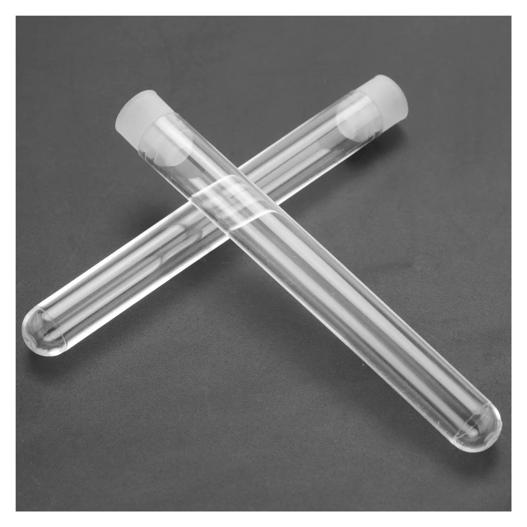 100 Tubos De Ensayo De Plástico Transparente De 12 X 100 Mm For Laboratorio, Con Tapas A Presión, Material De Laboratorio Escolar
