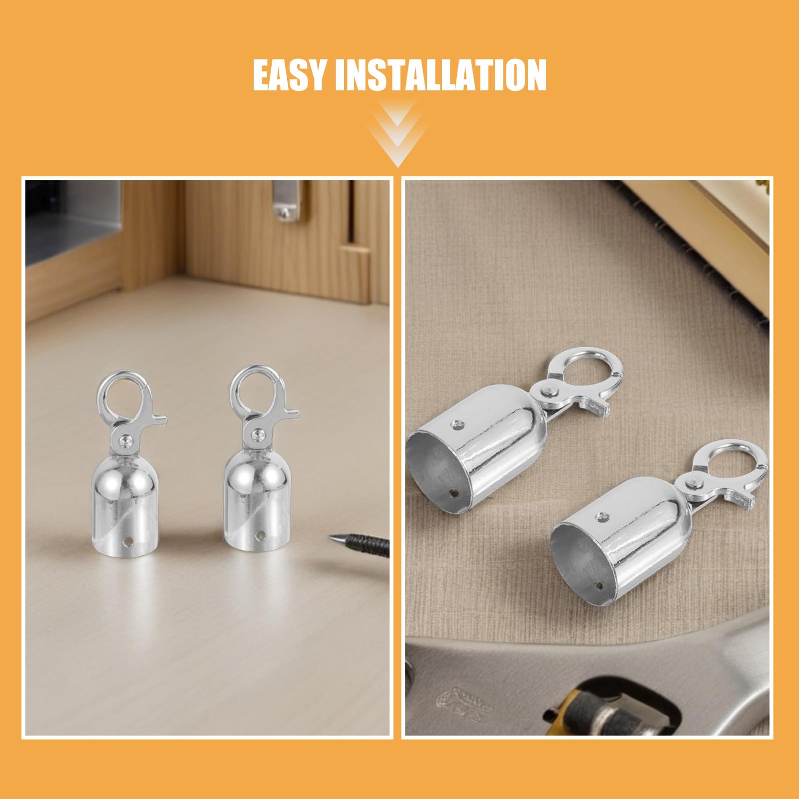 12 extremos de cable de aleación de zinc con gancho de mosquetón, accesorios de control de multitudes para interiores y exteriores, conectores portátiles para postes de eventos y barreras