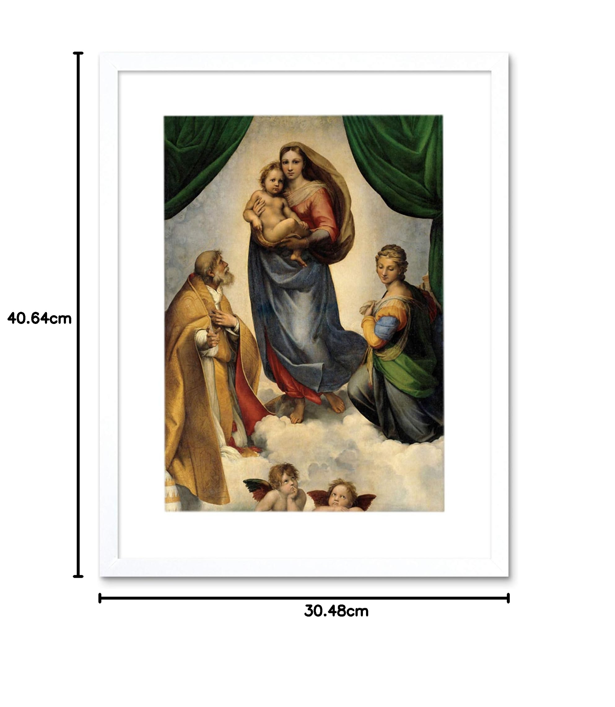 Amazon｜Raphael Sistine Madonna Old Master Painting Picture Framed 