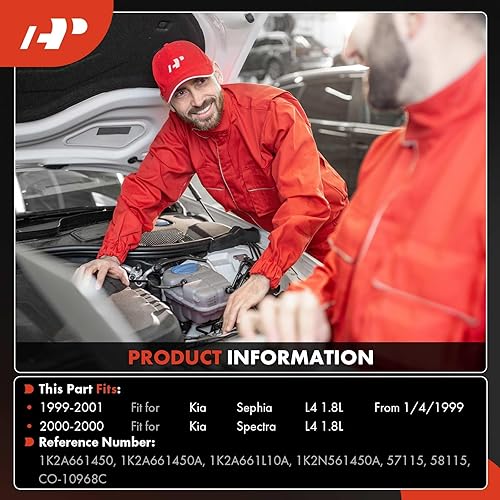 Miniatura 2 de A-Premium Compresor de aire acondicionado con embrague compatible con Kia Sephia 1999-2001, Spectra 2000-2000, 1.8L