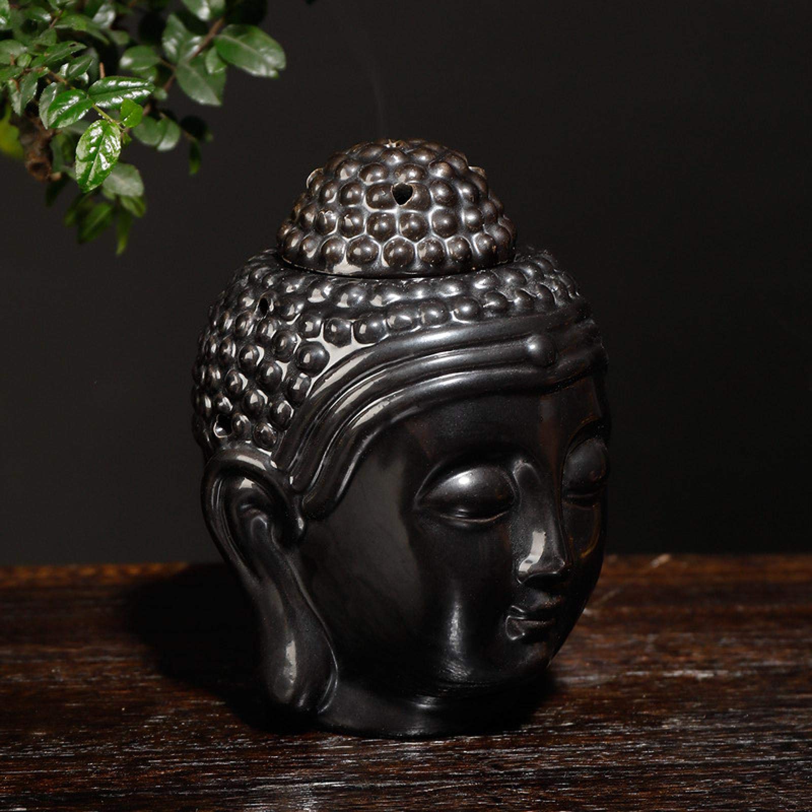 Ätherisches Ölbrenner/Aroma-Diffusor Kerze schmilzt Wärmer, Keramik Aromatherapie Ölbrenner Buddha-Kopf, Aroma ätherisches Öl Diffusor Räucherstäbchen Buddha J23 (Farbe: J23)