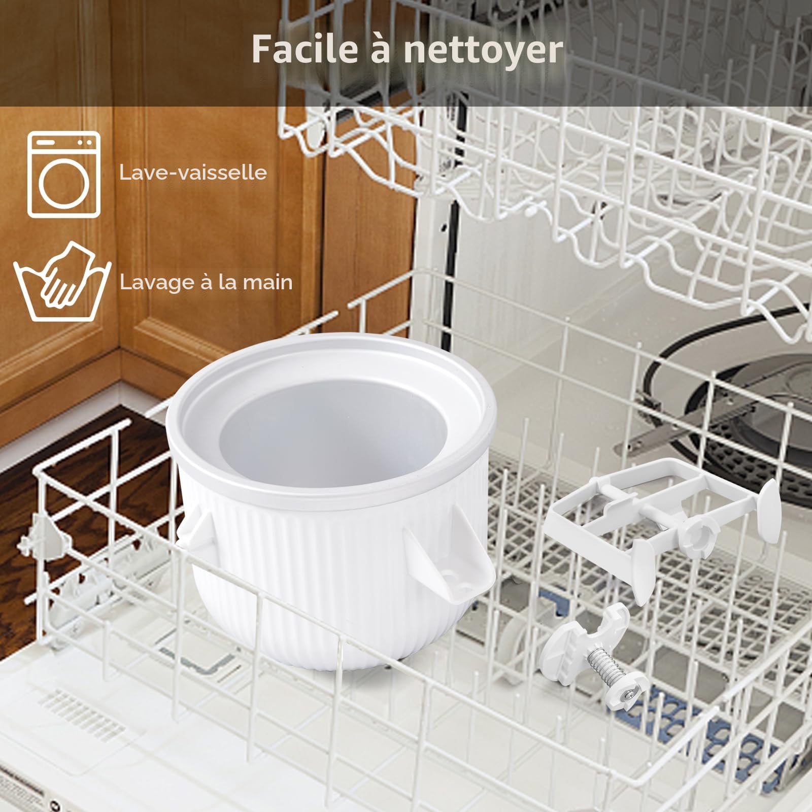 Gdrtwwh Accessoire pour batteur sur socle Kitchenaid | machine à crème glacée et sorbet - Compatible avec les batteurs Kitchenaid de 4,3 L et 4,8 L