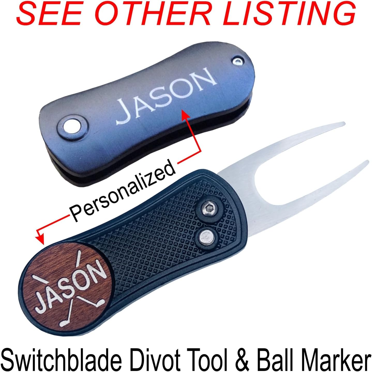Golf Ball Marker Divot Repair Tool Personalized Custom Engraved Gift REAL Wood Markers | Golfer Accessories - Image 9