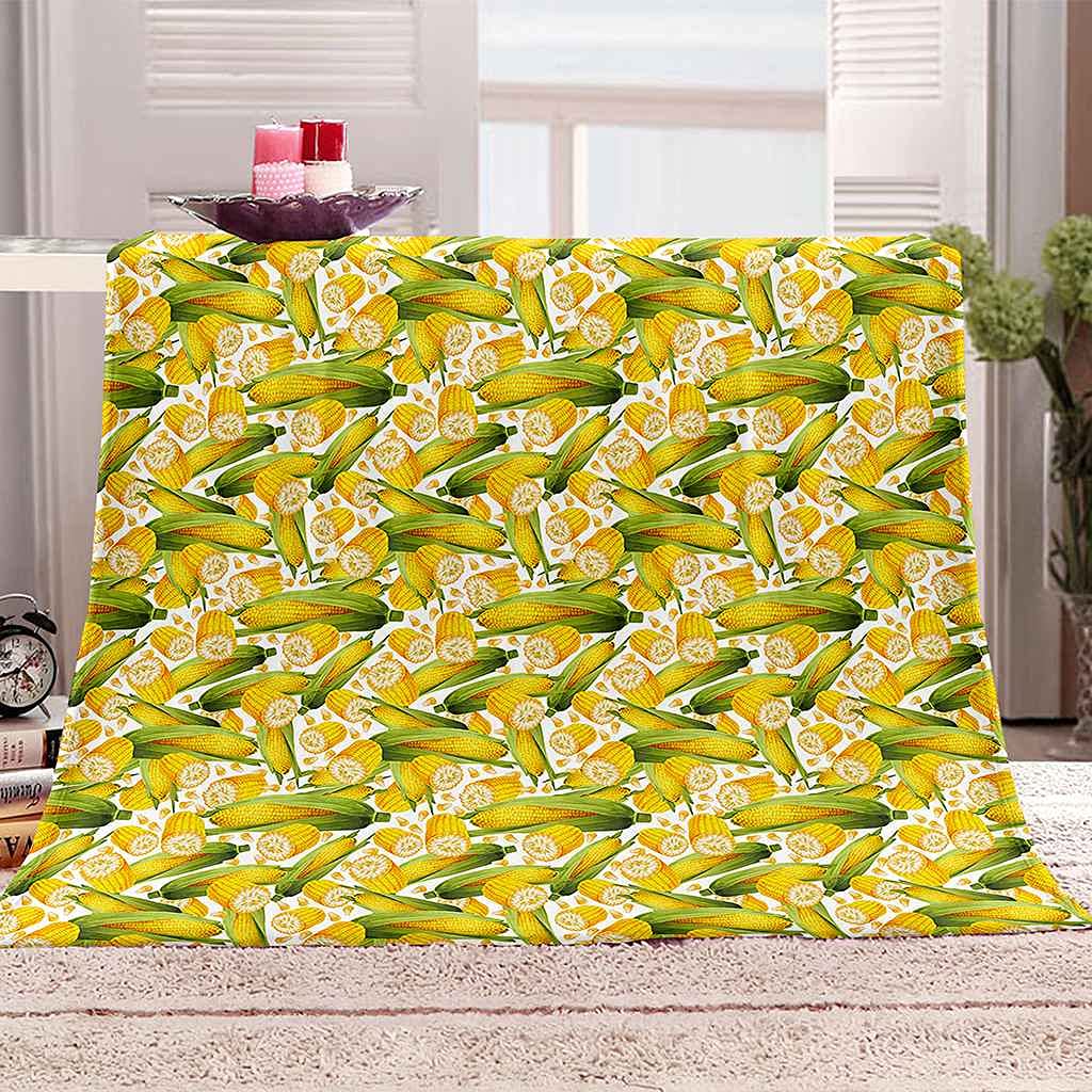 Couverture canapé lit flanelle maïs doré pour éliminer la fraîcheur des soirées d'hiver
