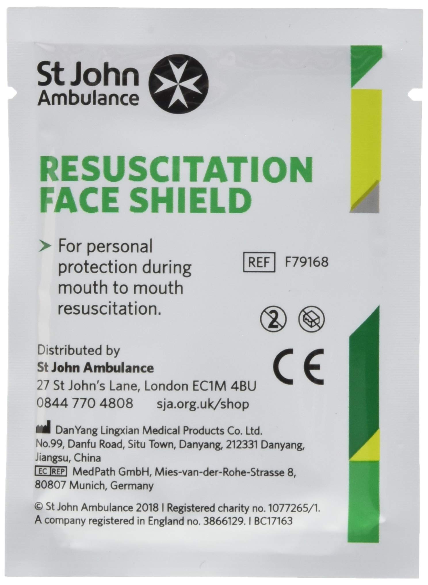 St John Ambulance Lot de 10 écrans faciaux pour réanimation