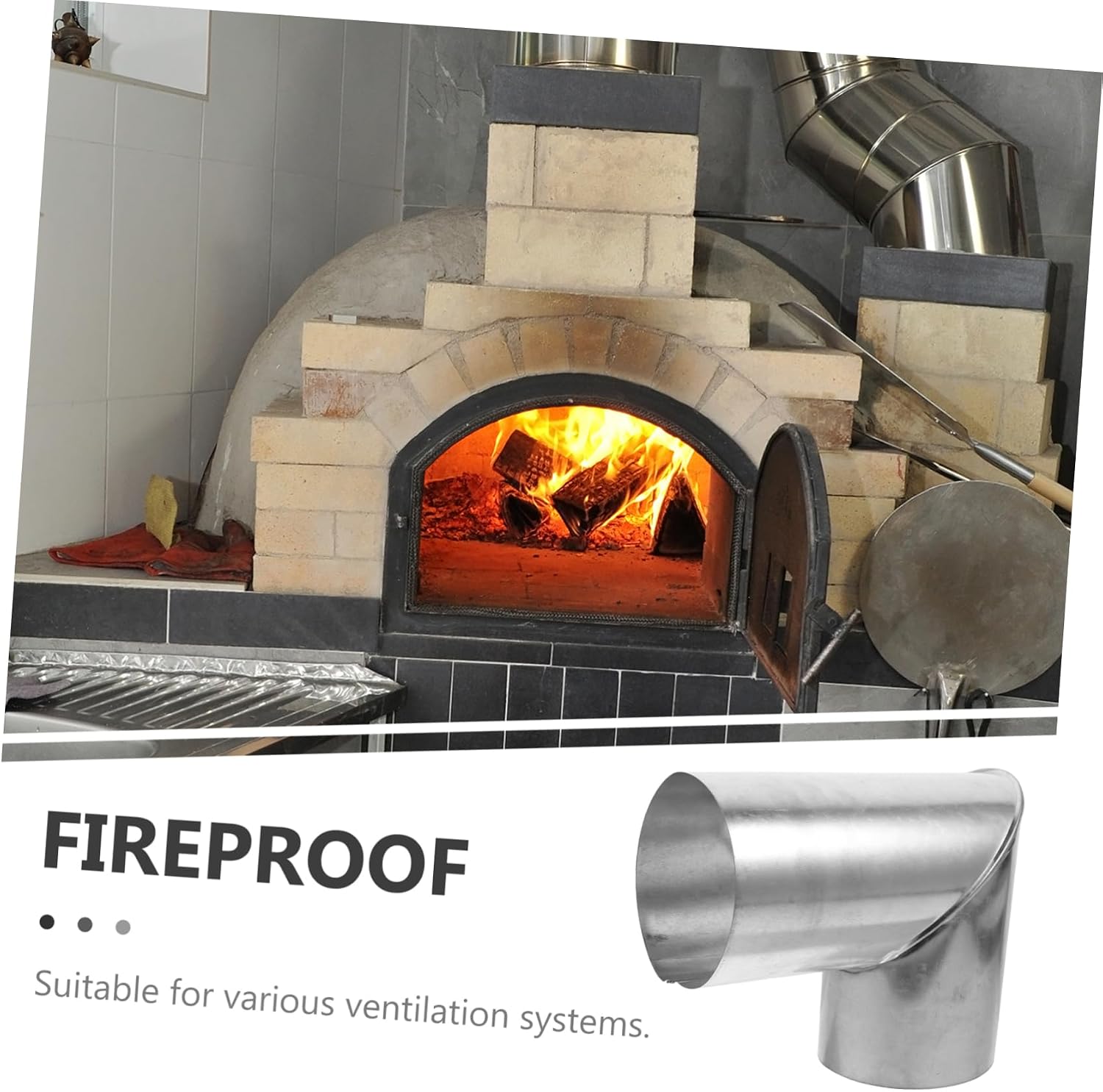 90 Degree Stove Chimney Elbow, Stainless Steel Exhaust Pipe Connector