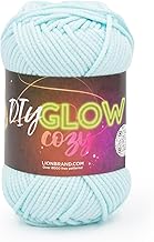 Lion Brand Yarn, DIY Glow Cozy, Glow in The Dark Yarn for Crocheting, Knitting & Crafts, Aqua, 1 Pack