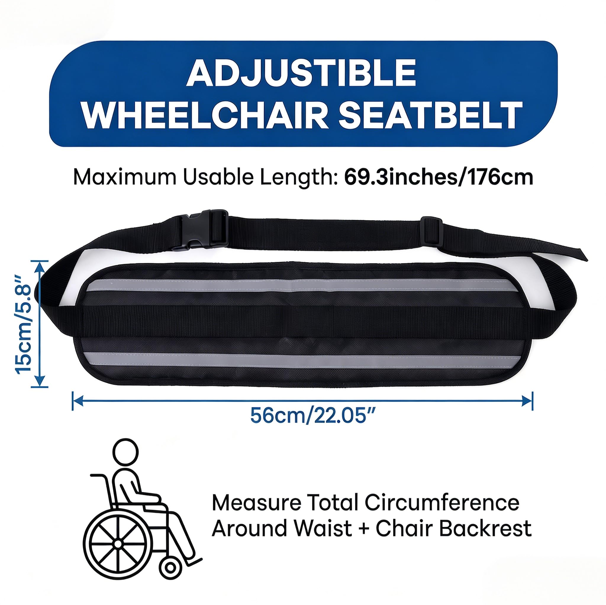 Cinturón de seguridad para silla de ruedas para adultos, cinturón de seguridad para ancianos y personas mayores, correa de seguridad ajustable para silla de ruedas, arnés de sujeción para silla y cama