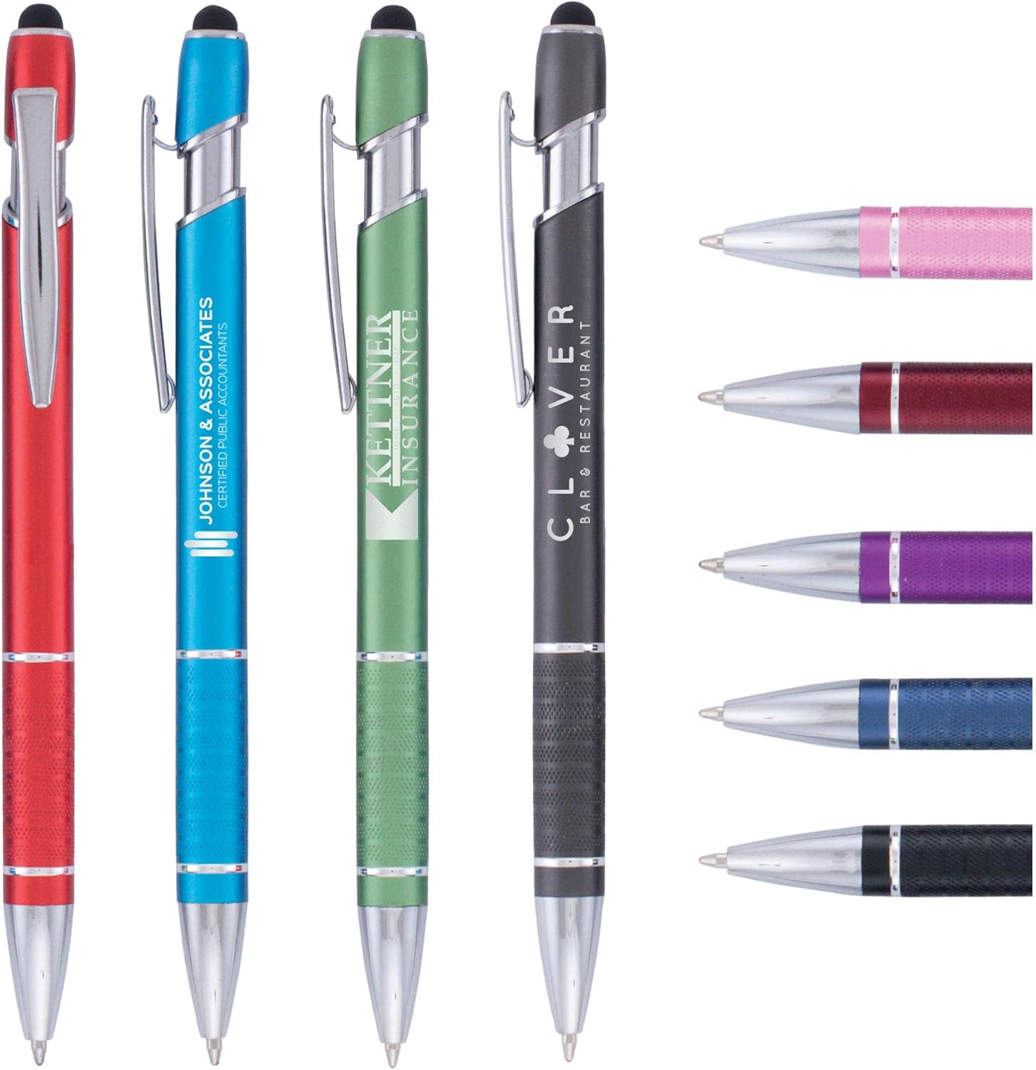 Custom Pens - Ellipse Stylus - Laser Engraved - Metal Pen - $1.4/pc, Qty 100, Personalize With Logo