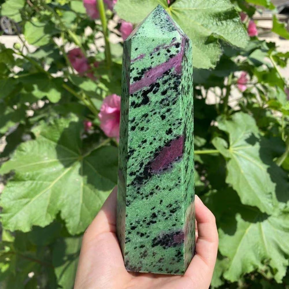 KatLin Natural Crystal Point Wand Red Green Red Packet Obelisk Crystal Gem Home Decoration Ornaments (Size : 800g-850g)