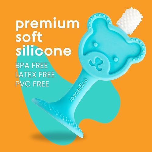 Miniatura 4 de oogiebear Cepillo de dientes de entrenamiento para niños pequeños - Enseña a cepillar dientes independientes de silicona - Cepillo de dientes para