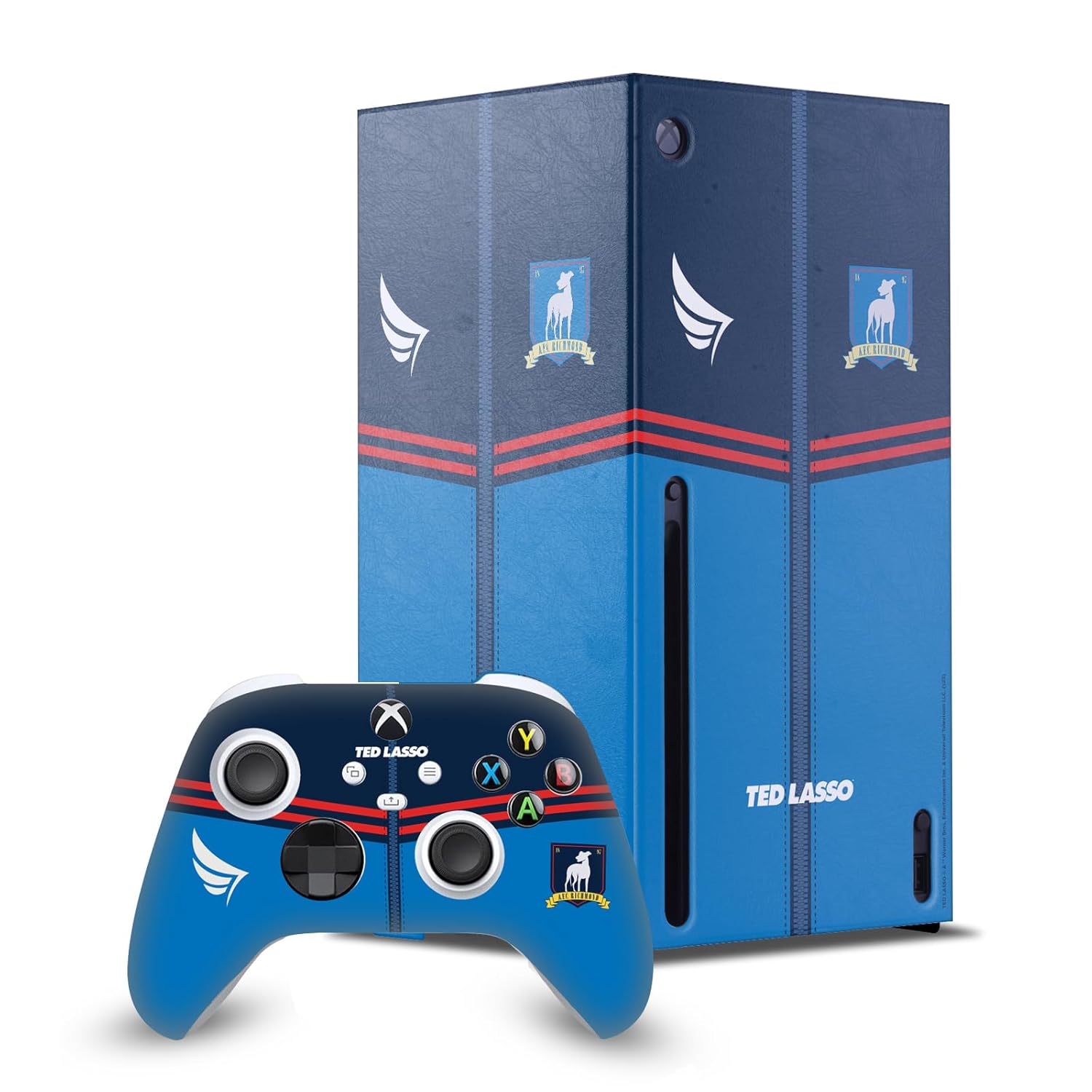 Head Case Designs Officially Licensed Ted Lasso Jacket Season 1 Graphics Game Console Wrap and Game Controller Skin Bundle Compatible With Xbox Series X