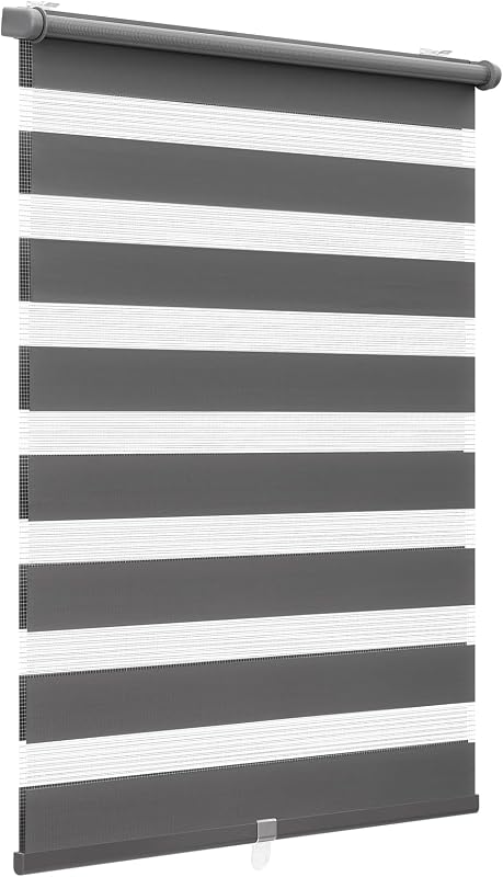 Dvojitá roleta Sekey Klemmfix bez vŕtania, bez šnúrok, 85x210 cm, tmavosivá