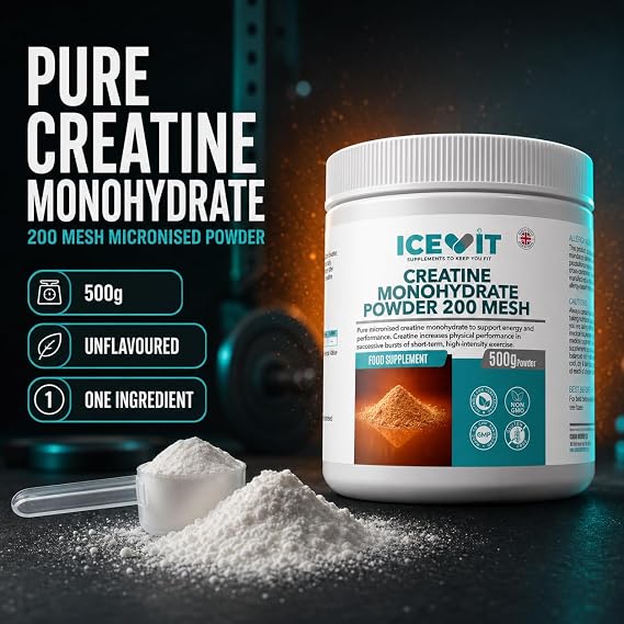 Creatine Monohydrate Powder 500g Unflavoured & Micronised