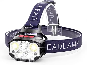 Head Torch Rechargeable Super Bright 2000lm Headlamp LED Headlight IP65 Waterproof Grade with Motion Sensor Switch, 14 Lighting Modes for Running Camping Hiking Outdoor Sports [Energy Class A++]