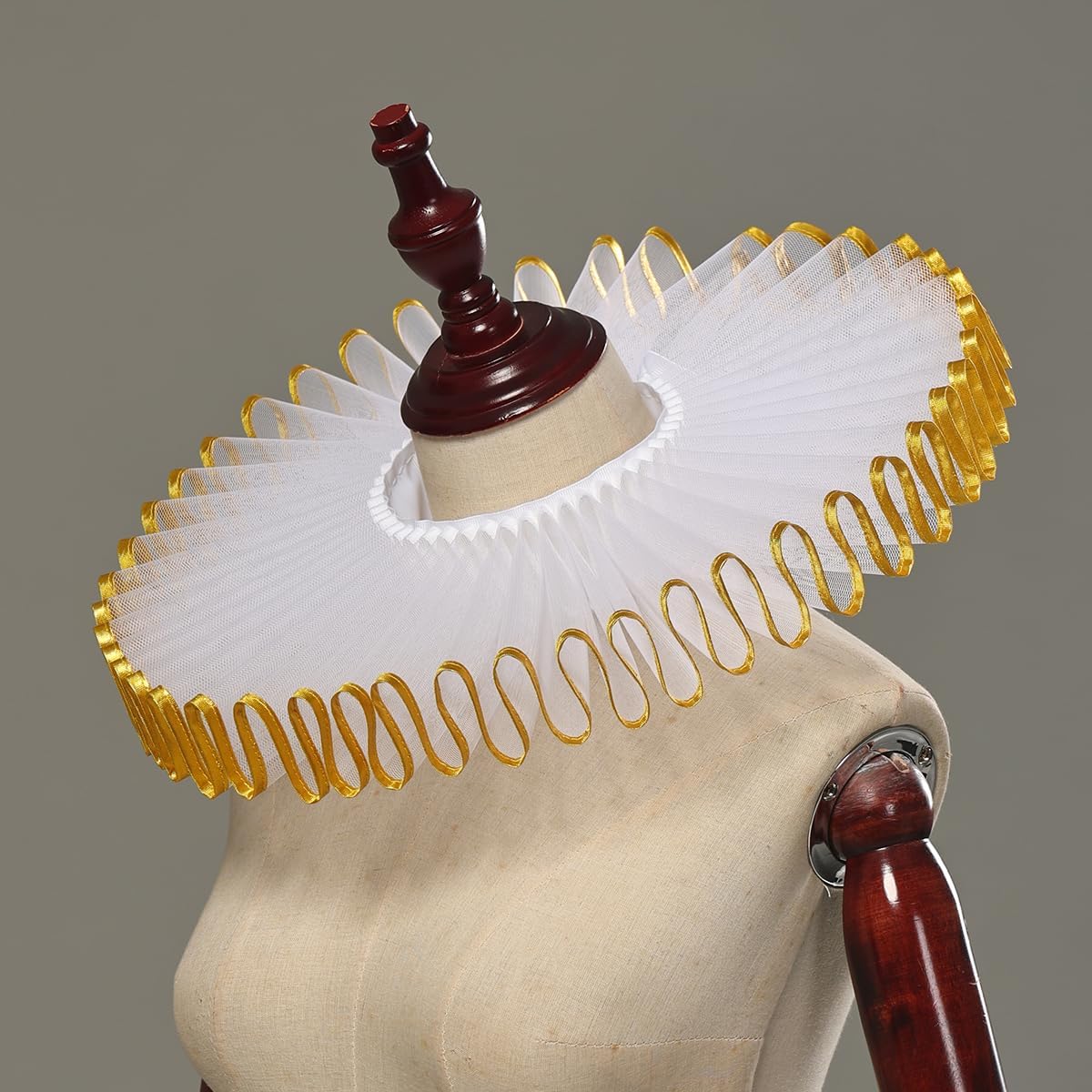 FAD-4U Elizabethan Neck Ruff Detachable Collar for Medieval Costume Ensembles Neck Collars