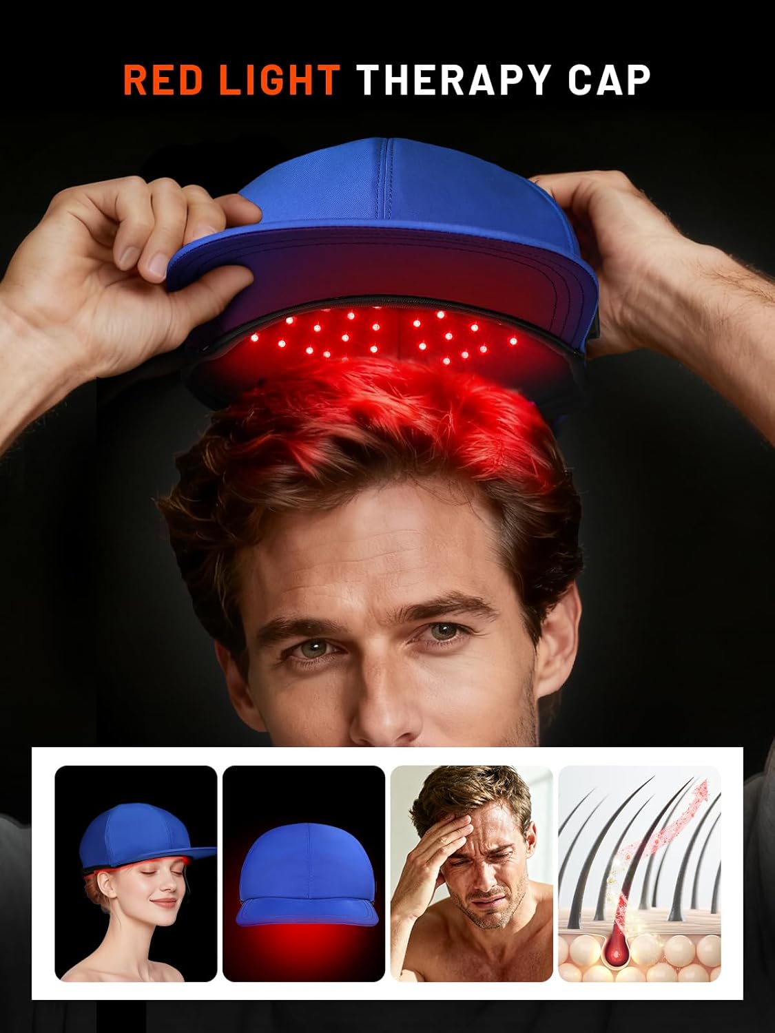 Red Light Hair Growth Cap, Red Light Cap - Image 2