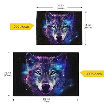 Amazon.com: XYMZR Blue Wolf Face Jigsaw Puzzle 1000 Piece