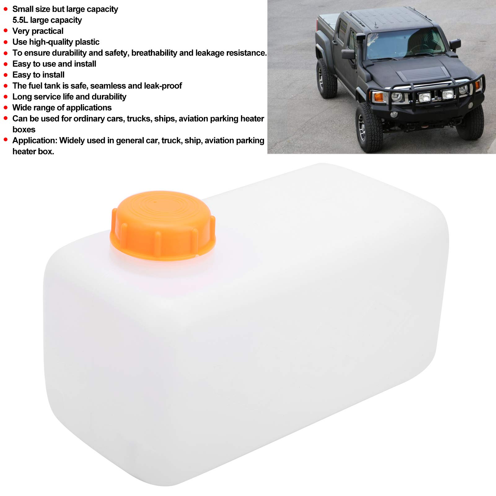 Plastikowy Zbiornik Paliwa, 5,5 L Plastikowy Zbiornik Paliwa Zbiornik Benzyny o Dużej Pojemności Zbiornik do Samochodu Ciężarówka Statek Lotnictwo Ogrzewanie Postojowe Box
