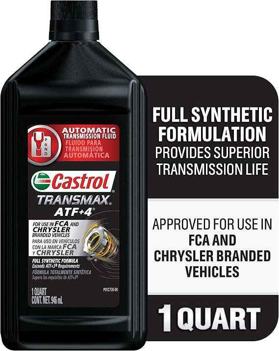 Castrol Transmax ATF+4 Automatic Transmission Fluid, 1 Quart, Pack of 6