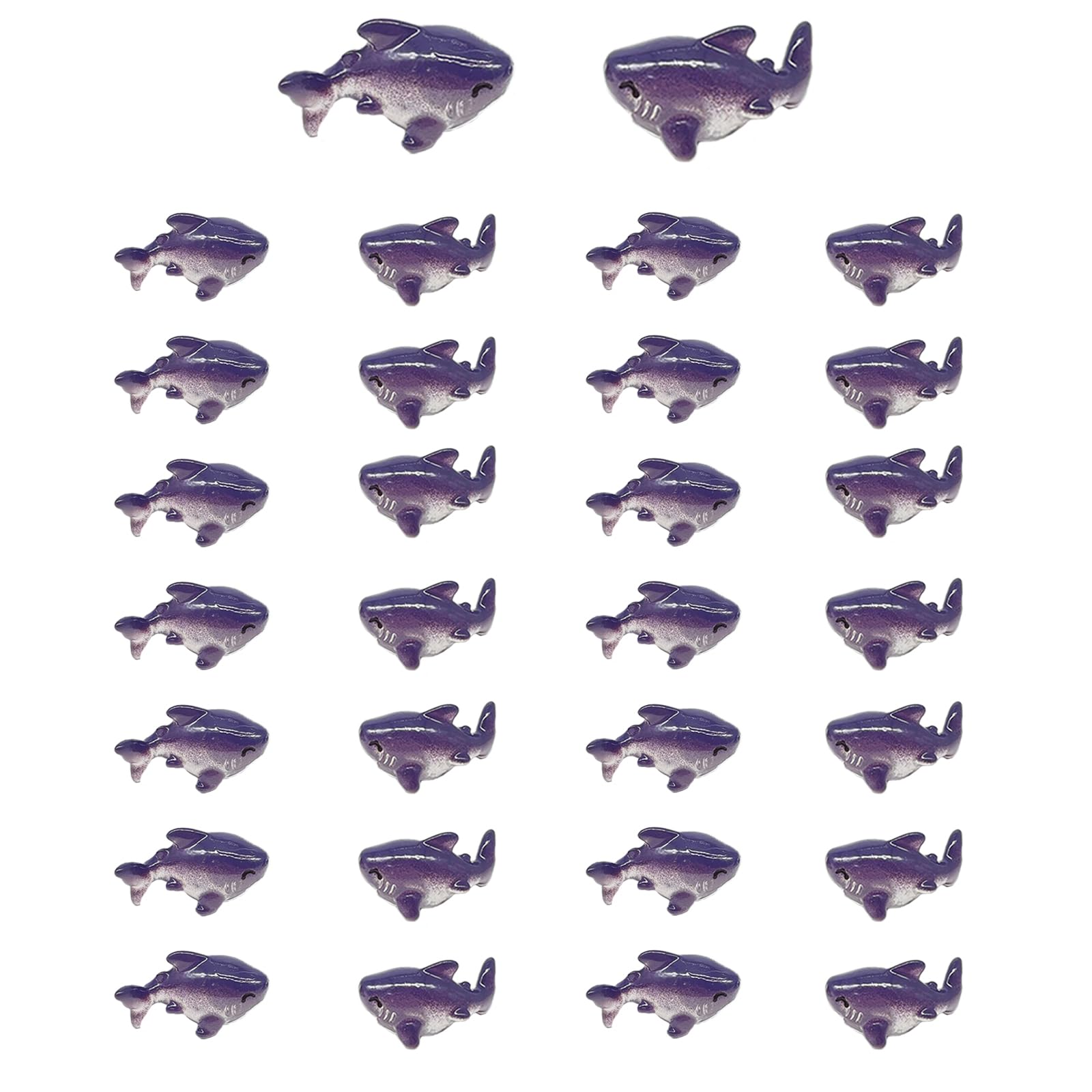 30Pcs Resin Shark, Mini Shark Statue, Tiny Shark Figurines, Miniature Shark,Mini tures Shark Aquarium Ornament for Fairy Garden Succulent Planter Moss Landscape