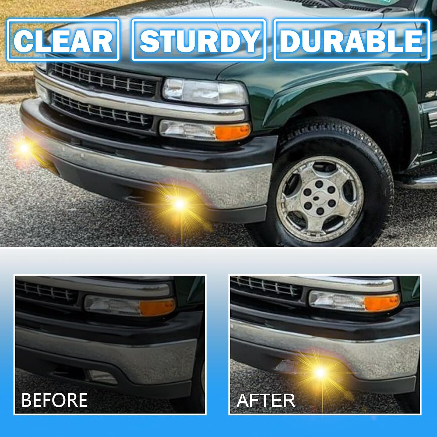 Fog Lights Assembly Fit For 1999-2002 Silverado 1500 2500/2001 2002 Silverado 1500HD 2500HD 3500/2000-2006 Tahoe Suburban 1500 2500 With Halogen Bulbs- Smoked Lens