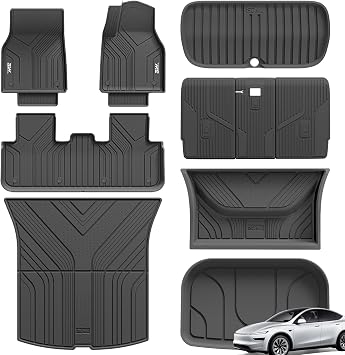 3W [RHD] 10 Pcs Floor Mats Fit for Tesla Model Y Juniper Premium Performance 2025 2026 Not for Standard, Thorex  All Weather Dog Friendly Full Coverage Car liners & Boot Liner & Seat Back Cover