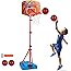 Toddler Basketball Hoop Stand Adjustable Height 2.5 ft -5.1 ft Mini Indoor Basketball Goal Toy with Ball Pump for Kids Boys G