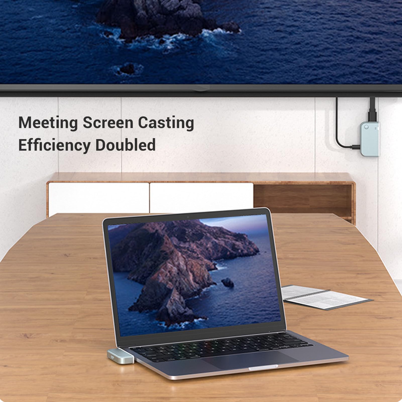 Annadue Bezprzewodowy Nadajnik i Odbiornik HDMI 50M, Dekodowanie Ultra HD 4K, Wyjście 1080P 60 Hz, Plug and Play, 5G+2.4G i Audio, do Telefonu/tabletu/laptopa/komputera
