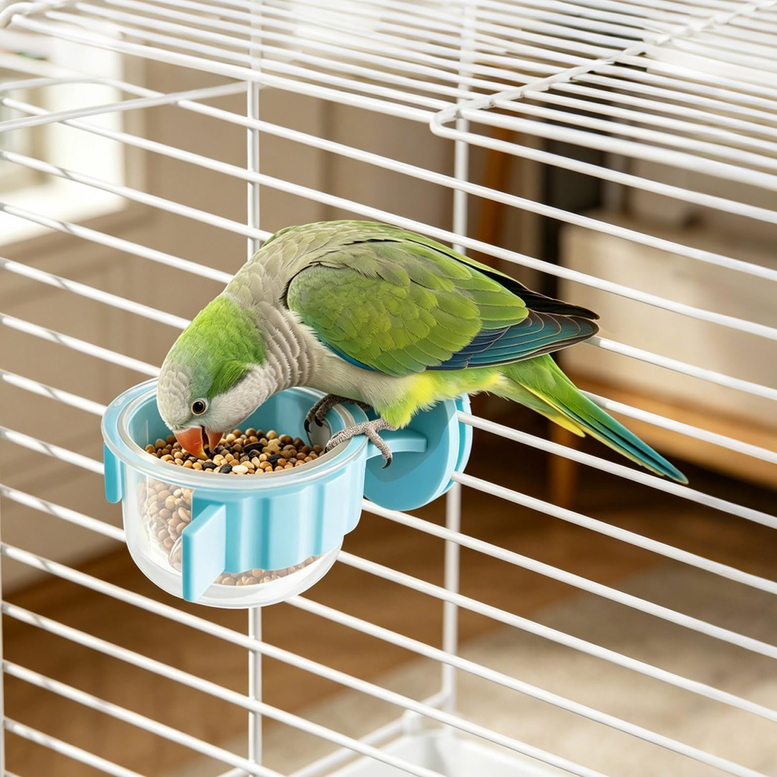 Simsky 2 Stück Vogel Futternapf zum Einhängen, Vogelkäfig Zubehör für Wellensittich, Ratten Zubehör & Kleintiere, Futternapf für Wellensittich Zubehör, Nager Käfig für Hamster, Mäuse & Vögel